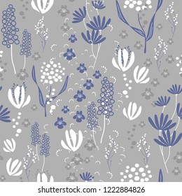 seamless pattern wiht abstract flowers.