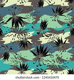 seamless pattern wiht abstract flowers/