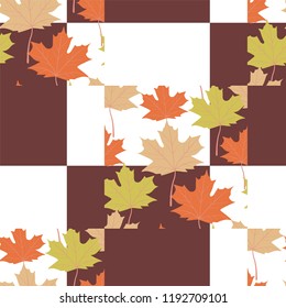 seamless pattern wiht maple leaves.