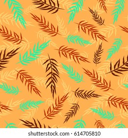 Seamless pattern wiht tropical leaves.vector illustration