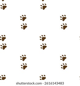 Seamless pattern with wild animal traces. Bear traces.