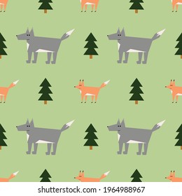 seamless pattern with wild animals
