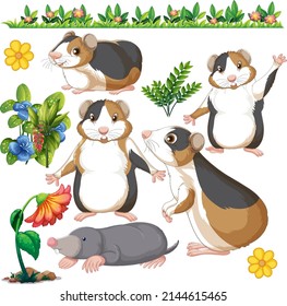 Seamless pattern with wild animals illustration