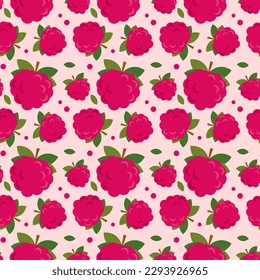 Seamless pattern with wild berries. Vector illustration of summer berries for textiles and backgrounds