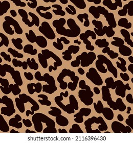 seamless pattern with wild cat skin print. flat vector illustration isolated on white background.