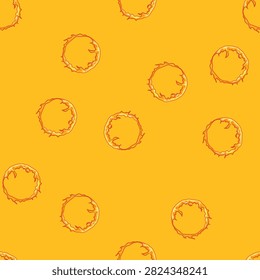seamless pattern wild circle fire cartoon. bon conflagration, pyre torch, glow smolder wild circle fire sign vector