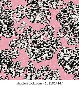 Seamless pattern of wild design. Skin background with watercolor effect.