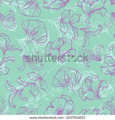 Seamless pattern wild flower tosca color is suitable for prints, fabrics or sublimation.