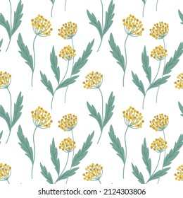 Seamless pattern of wild flowers. Vector illustration. Floral ornament.