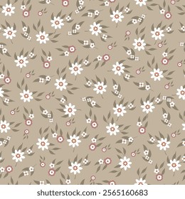 Seamless pattern with wild flowers .Vector design for paper, cover, fabric, interior decor, textile, scarf, hijab,