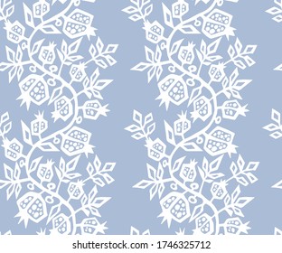 Seamless pattern with wild pomegranate ornamental decorative background. Vector pattern. Print for textile, cloth, wallpaper, scrapbooking