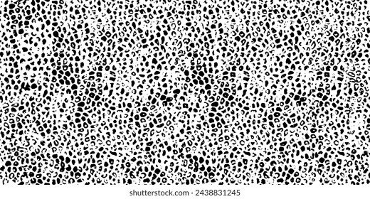 Seamless pattern with wild skin, fur texture. Cat, leopard, giraffe fur. Dots, spots, stains. Grunge black endless pattern.