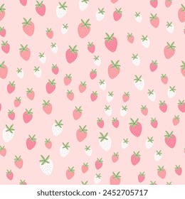 
Seamless pattern wild strawberries and flowers, perfect for summer. This seasonal wallpaper captures the charm of strawberries, suitable for fabric, wrapping paper.