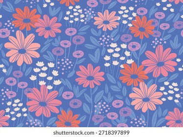 Seamless pattern with wildflower design