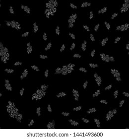 Seamless pattern with wildflowers on black background for print design. Print, design element. Seamless floral pattern. Fashion vector illustration. Summer background.