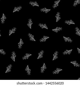 Seamless pattern with wildflowers on black background for print design. Print, design element. Seamless floral pattern. Fashion vector illustration. Summer background.
