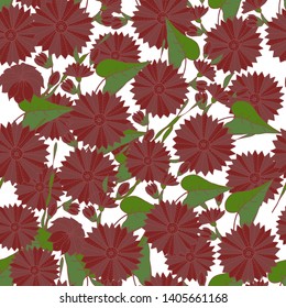 Seamless pattern with  wildflowers. Paper, textiles, packaging. Handmade. Vector, floral ornament. Print for bed linens, fabric, textiles, wallpaper, greeting cards, wrapping paper, gift box 
