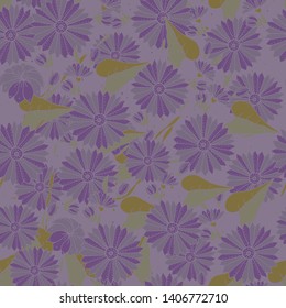 Seamless pattern with  wildflowers. Paper, textiles, packaging. Handmade. Vector, floral ornament. Print for bed linens, fabric, textiles, wallpaper, greeting cards, wrapping paper, gift box 
