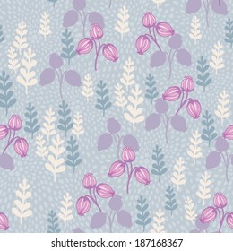 seamless pattern with wildflowers vintage
