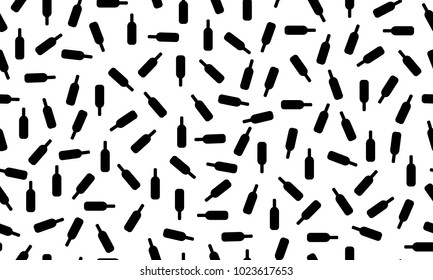 Seamless pattern with wine bottles