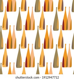 seamless pattern wine bottles bar vector 