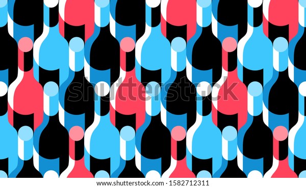 Seamless Pattern Wine Bottles Your Wallpaper Stock Vector (Royalty Free