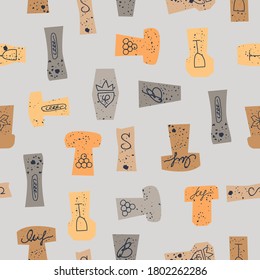 Seamless pattern of wine corks. Vector illustration.