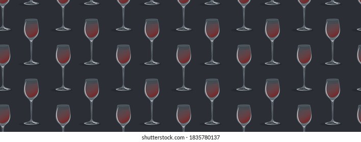 Seamless pattern with wine glasses. Wallpaper, print, modern textile design, wrapping paper