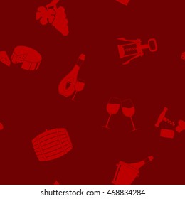 Seamless pattern with  wine icons for your design