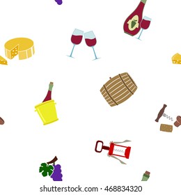 Seamless pattern with  wine icons for your design