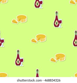Seamless pattern with  wine icons for your design