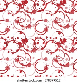 Seamless pattern of the wine stain circles