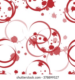 Seamless pattern of the wine stain circles