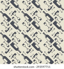 Seamless pattern, wine theme, vector illustration