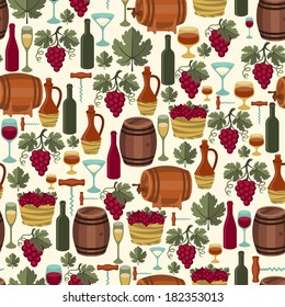 Seamless pattern for wine, wineries and restaurants.