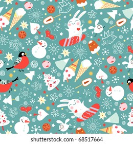Seamless pattern winter