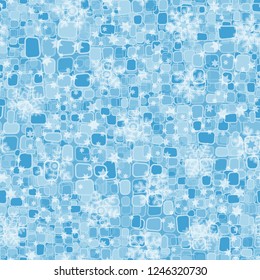 Seamless pattern. Winter camouflage decorated with snowflakes.