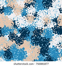 Seamless pattern. Winter camouflage of round spots. Suitable for 3D modeling.