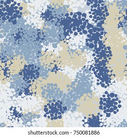 Seamless pattern. Winter camouflage of round spots. Suitable for 3D modeling.