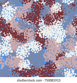 Seamless pattern. Winter camouflage of round spots. Suitable for 3D modeling.