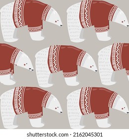 seamless pattern of winter Christmas new year season decorative elements