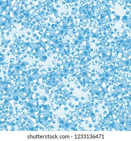 Seamless pattern. Winter colors. Broken pentagons. Diagonal striped squares in the background. Camouflage style.