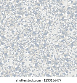 Seamless pattern. Winter colors. Broken pentagons. Diagonal striped squares in the background. Camouflage style.