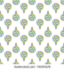 Seamless pattern with winter elements. Christmas background. Colorful vector illustration.