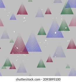 Seamless pattern with a winter forest in the style of minimalism.
