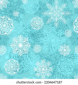 seamless pattern winter, frost, snowflakes