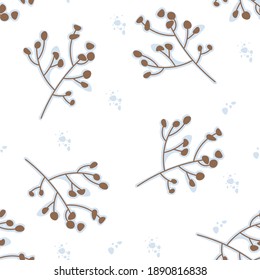 seamless pattern with winter frozen branch for packing