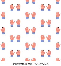 Seamless pattern with winter gloves. vector illustration