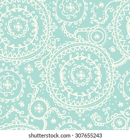 Seamless pattern with winter hand drawn ornament, can be used for christmas decoration, vector illustration