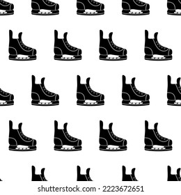 Seamless pattern with winter hockey skates. vector illustration